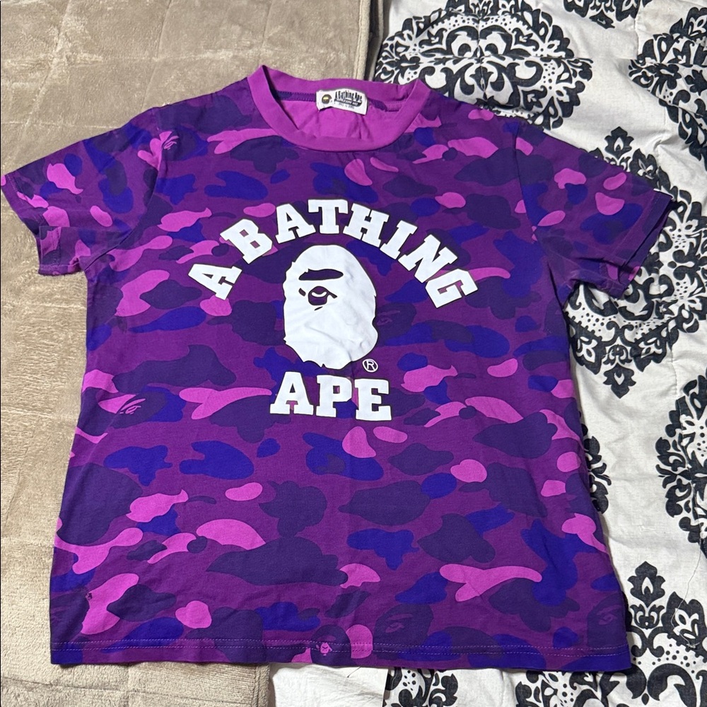 Bape Purple Camo Short Sleeve Tee